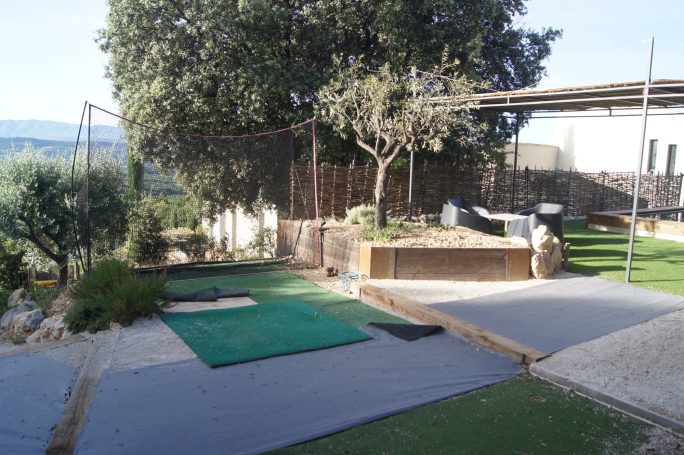 Practice de golf sur filet
